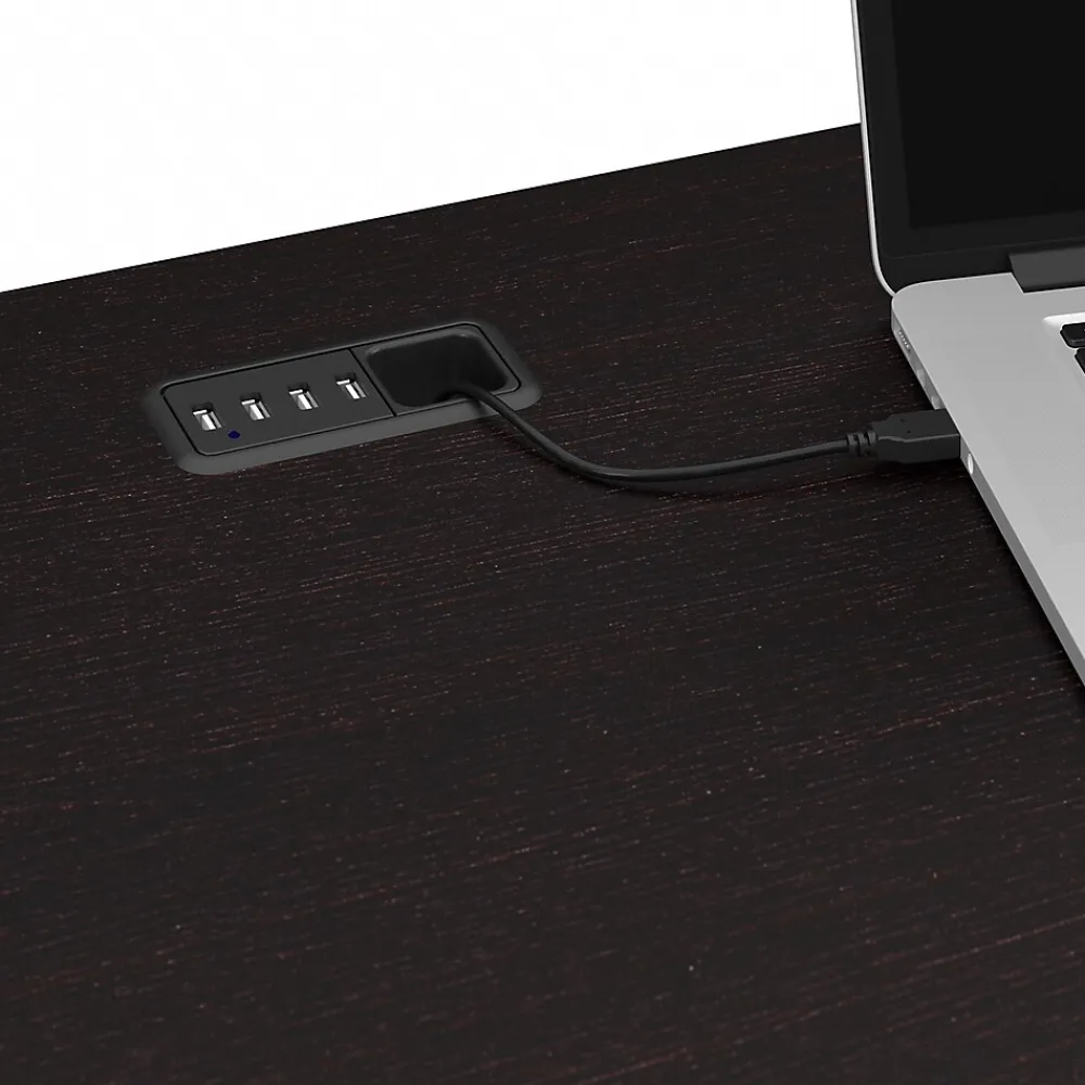 L-Desks*Bush Furniture Cabot 60"W L Shaped Computer Desk with Hutch and Storage, (CAB001EPO) Espresso Oak