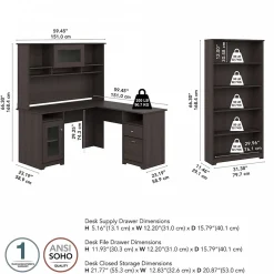 L-Desks*Bush Furniture Cabot 60