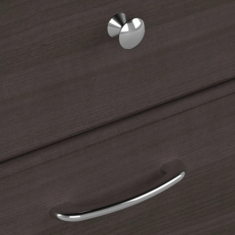 L-Desks*Bush Furniture Cabot 60"W L Shaped Computer Desk with Hutch and 5 Shelf Bookcase, (CAB011HRG) Heather Gray