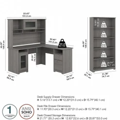 L-Desks*Bush Furniture Cabot 60