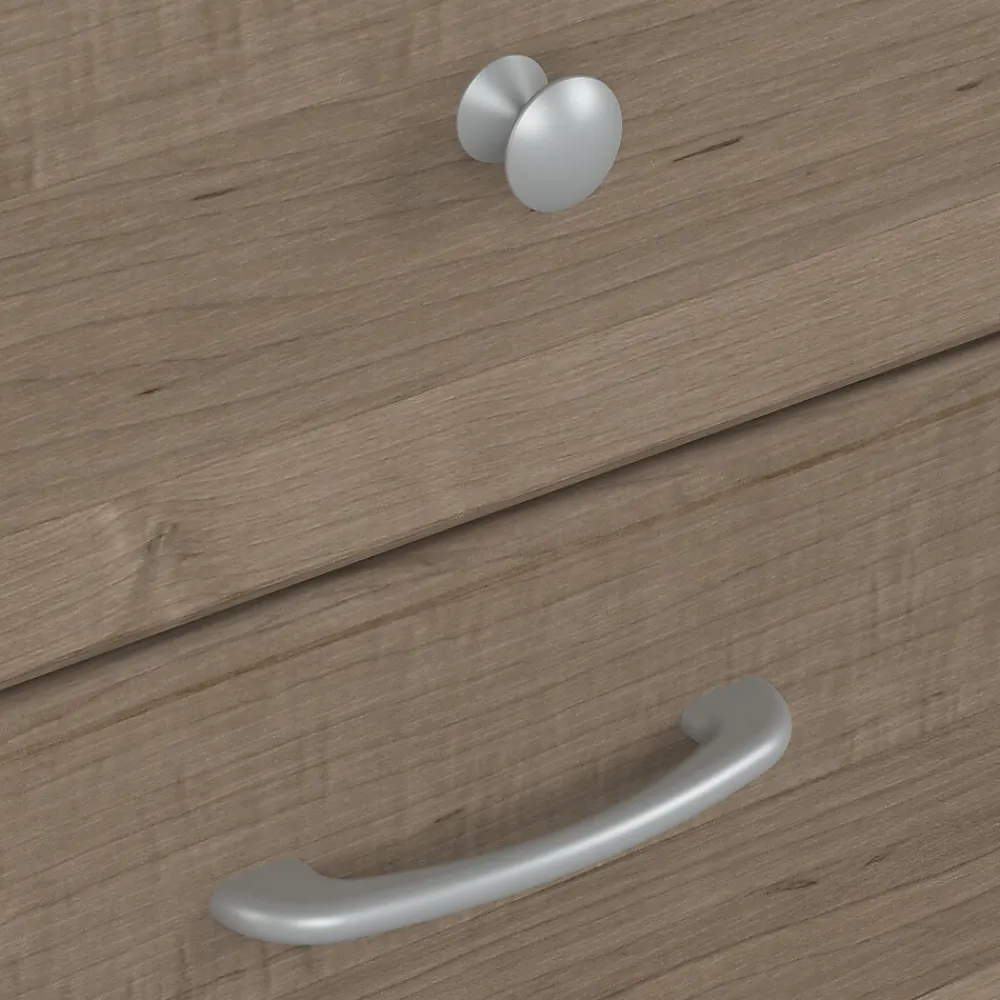 L-Desks*Bush Furniture Cabot 60"W L-Shaped Desk with Hutch and 5-Shelf Bookcase, (CAB011AG) Ash Gray