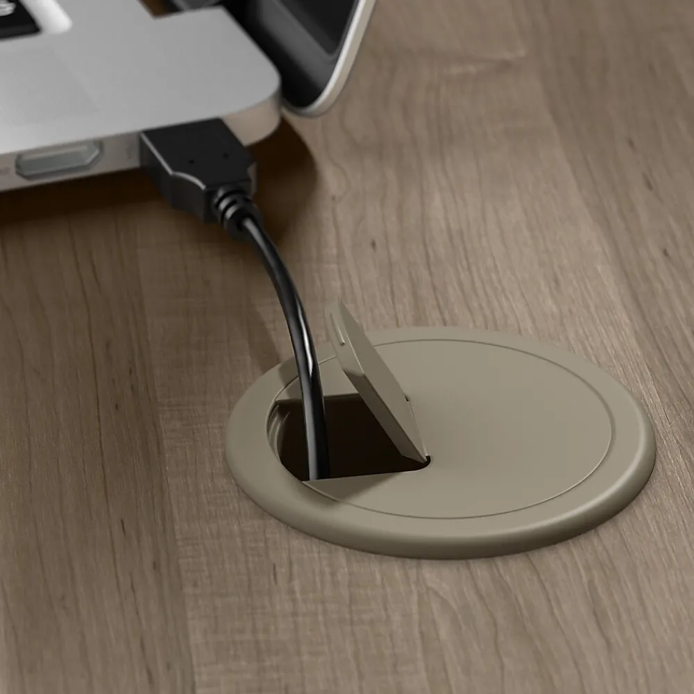 L-Desks*Bush Furniture Cabot 60"W L-Shaped Desk with Hutch and 5-Shelf Bookcase, (CAB011AG) Ash Gray