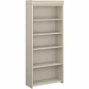 Bookcases*Bush Furniture Fairview Collection 69"H 5-Shelf Bookcase with Adjustable Shelves, Antique White Laminated Wood (WC53265-03)