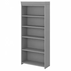 Bookcases*Bush Furniture Fairview 69"H 5-Shelf Bookcase with Adjustable Shelves, Laminated Wood (WC53565-03) Cape Cod Gray