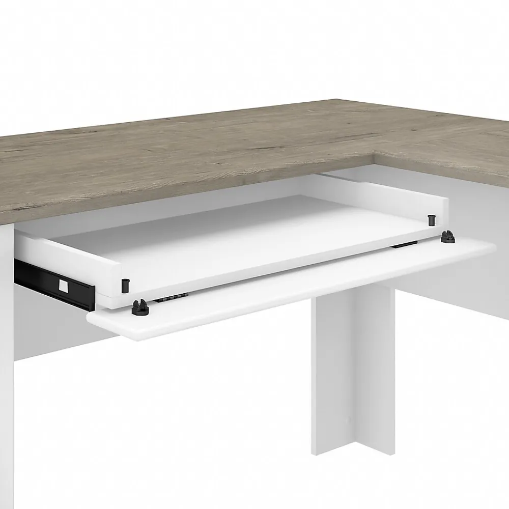 L-Desks*Bush Furniture Fairview 60"W L Shaped Desk with Drawers and Storage Cabinet, (WC53630-03K) Shiplap Gray/Pure White
