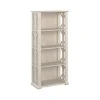 Bookcases*Bush Furniture Homestead 66.3"H 4-Shelf Bookcase with Adjustable Shelves, Linen White Oak Laminated Wood (HOB166LW-03)