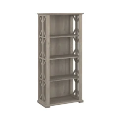 Bookcases*Bush Furniture Homestead 66.3"H 4-Shelf Bookcase with Adjustable Shelves, Driftwood Gray Laminated Wood (HOB166DG-03)