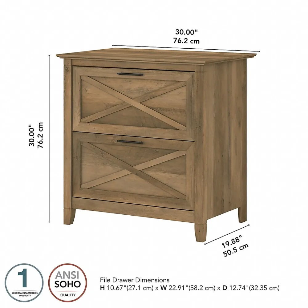 File Cabinets*Bush Furniture Key West 2-Drawer Lateral File Cabinet, Letter/Legal, Reclaimed Pine, 30" (KWF130RCP-03)