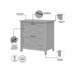 File Cabinets*Bush Furniture Key West 2-Drawer Lateral File Cabinet, Letter/Legal, Cape Cod Gray, 30