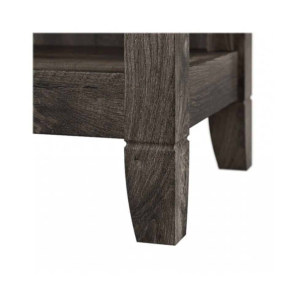 Bookcases*Bush Furniture Key West 66"H 5-Shelf Bookcase with Adjustable Shelves, Dark Gray Hickory Wood, 2/Set (KWS046GH)