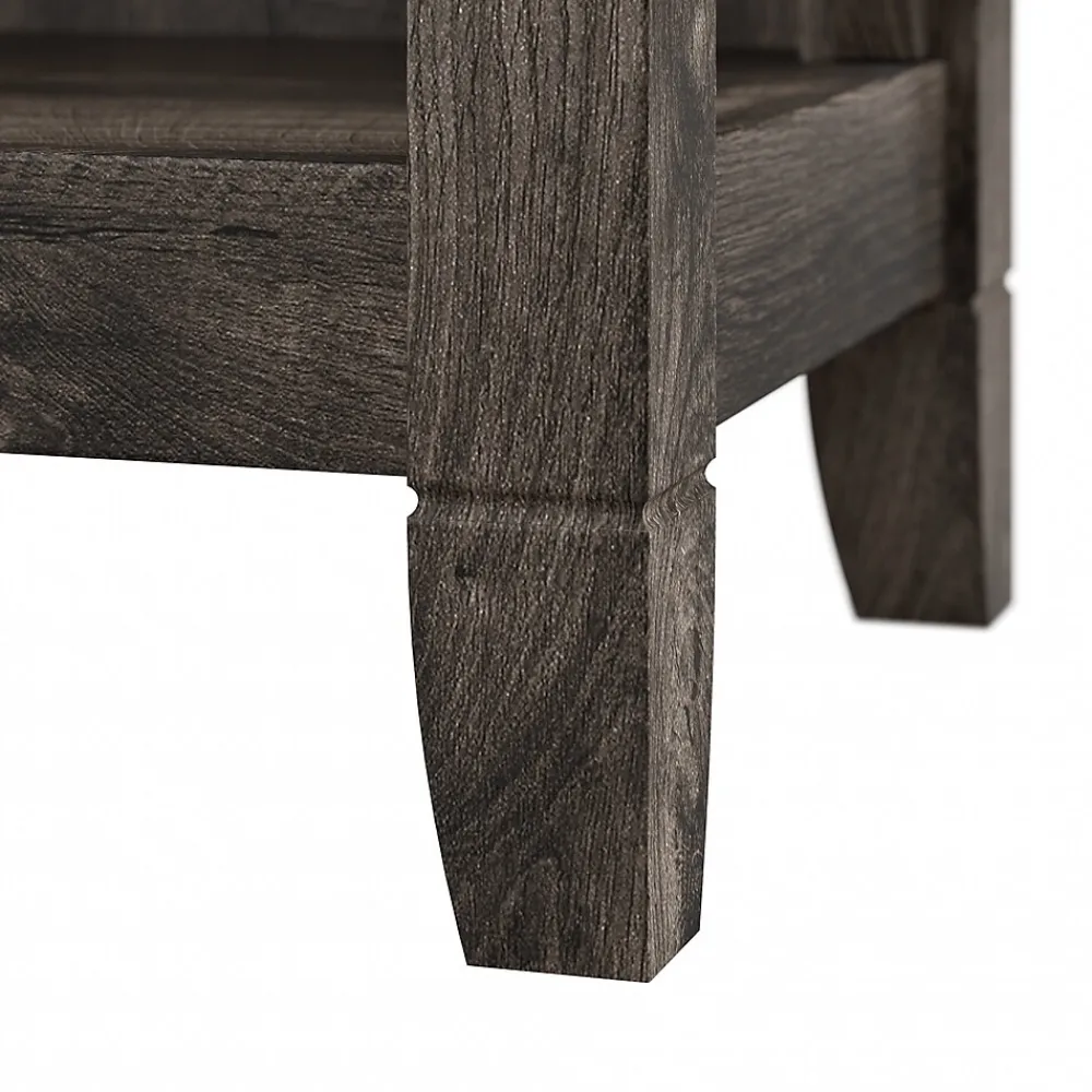 Bookcases*Bush Furniture Key West 66"H 5-Shelf Bookcase with Adjustable Shelves, Dark Gray Hickory Wood, 2/Set (KWS046GH)