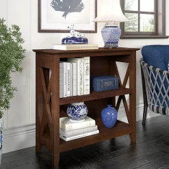 Bookcases*Bush Furniture Key West 30"H 2-Shelf Bookcase with Adjustable Shelf, Bing Cherry (KWB124BC-03)