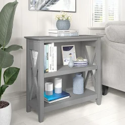 Bookcases*Bush Furniture Key West 30"H 2-Shelf Bookcase with Adjustable Shelf, Cape Cod Gray (KWB124CG-03)