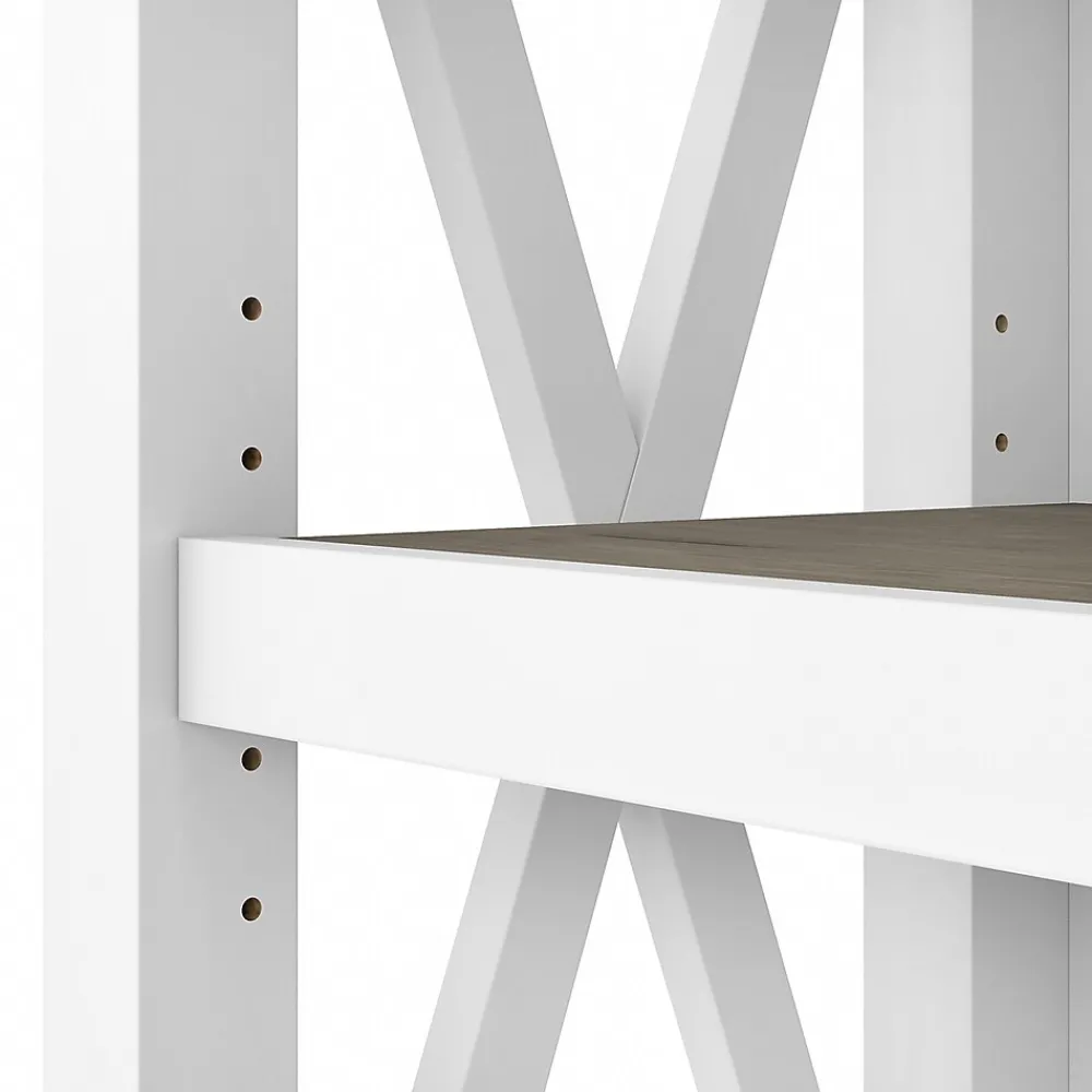 Bookcases*Bush Furniture Key West 5-Shelf 66"H Bookcase, Shiplap Gray/Pure White (KWB132G2W-03)
