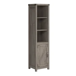 Bookcases*Bush Furniture Knoxville 72"H 5-Shelf Bookcase with Door, Restored Gray (CGB118RTG-03)