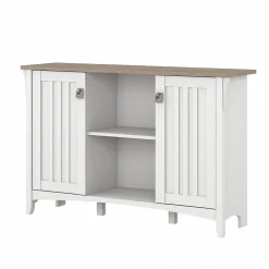 Storage Cabinets*Bush Furniture Salinas 29.96" Accent Storage Cabinet with 3 Shelves, (SAS147G2W-03) Shiplap Gray/Pure White