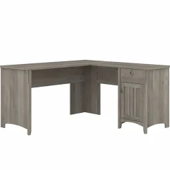 Computer Desks*Bush Furniture Salinas 60"W L Shaped Desk with Storage, (SAD160DG-03) Driftwood Gray