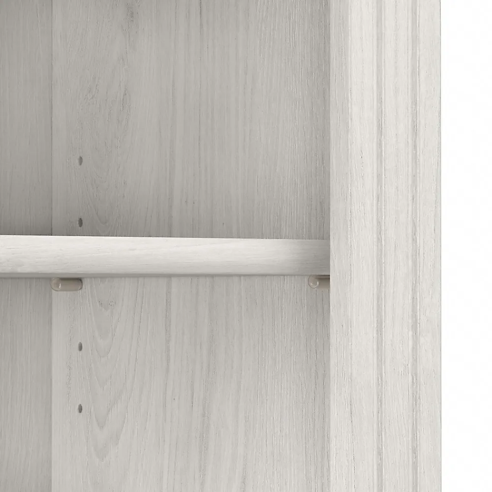 Bookcases*Bush Furniture Saratoga 72"H 5-Shelf Bookcase with Adjustable Shelves, Linen White Oak Laminate, 2/Set (SAR008LW)