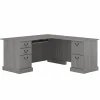 L-Desks*Bush Furniture Saratoga 66"W L Shaped Computer Desk with Drawers, Modern Gray (EX45870-03K)