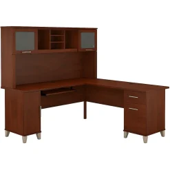 Office Desks*Bush Furniture Somerset 72"W L Shaped Desk with Hutch, (SET001HC) Hansen Cherry
