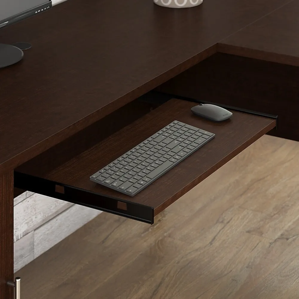 L-Desks*Bush Furniture Somerset 72"W L Shaped Desk with Storage, (WC81810K) Mocha Cherry
