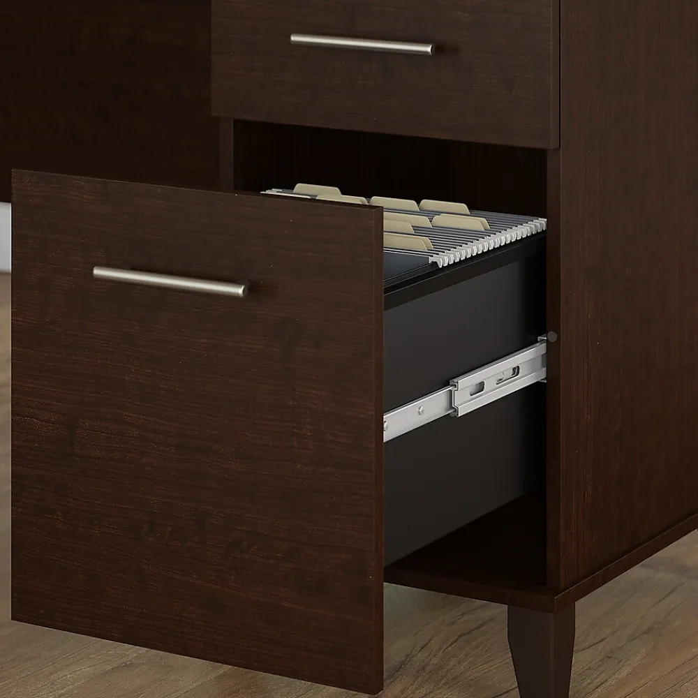 L-Desks*Bush Furniture Somerset 72"W L Shaped Desk with Storage, (WC81810K) Mocha Cherry