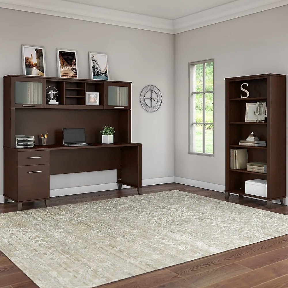 Computer Desks*Bush Furniture Somerset 72"W Office Desk with Drawers, (WC81872) Mocha Cherry