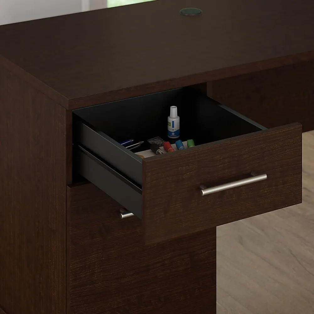 L-Desks*Bush Furniture Somerset 72"W 3 Position Sit to Stand L Shaped Desk, (SET014MR) Mocha Cherry