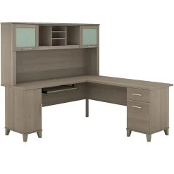 L-Desks*Bush Furniture Somerset 72"W L Shaped Desk with Hutch, (SET001AG) Ash Gray