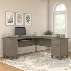 L-Desks*Bush Furniture Somerset 72"W L Shaped Desk with Storage, (WC81610K) Ash Gray