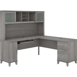 L-Desks*Bush Furniture Somerset 72"W L Shaped Desk with Hutch, (SET001PG) Platinum Gray