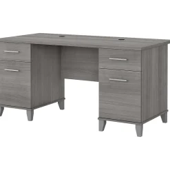 Computer Desks*Bush Furniture Somerset 60"W Office Desk with Drawers, (WC81228K) Platinum Gray
