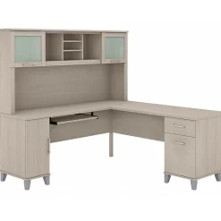 Computer Desks*Bush Furniture Somerset 72"W L Shaped Desk with Hutch, (SET001SO) Sand Oak