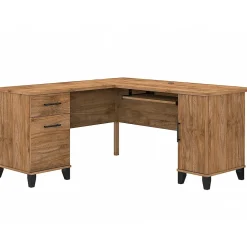 Computer Desks*Bush Furniture Somerset 60"W L Shaped Desk with Storage, (WC81330K) Fresh Walnut