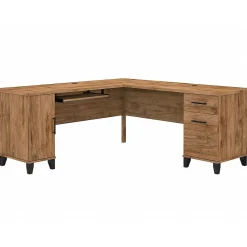 Computer Desks*Bush Furniture Somerset 72"W L Shaped Desk with Storage, (WC81310K) Fresh Walnut