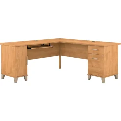 Office Desks*Bush Furniture Somerset 72"W L Shaped Desk with Storage, (WC81410K) Maple Cross