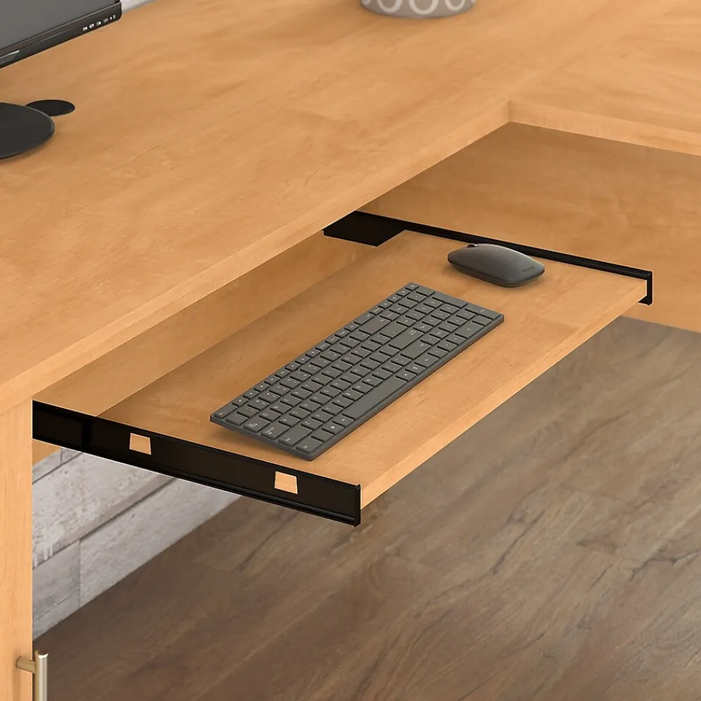 Office Desks*Bush Furniture Somerset 72"W L Shaped Desk with Storage, (WC81410K) Maple Cross