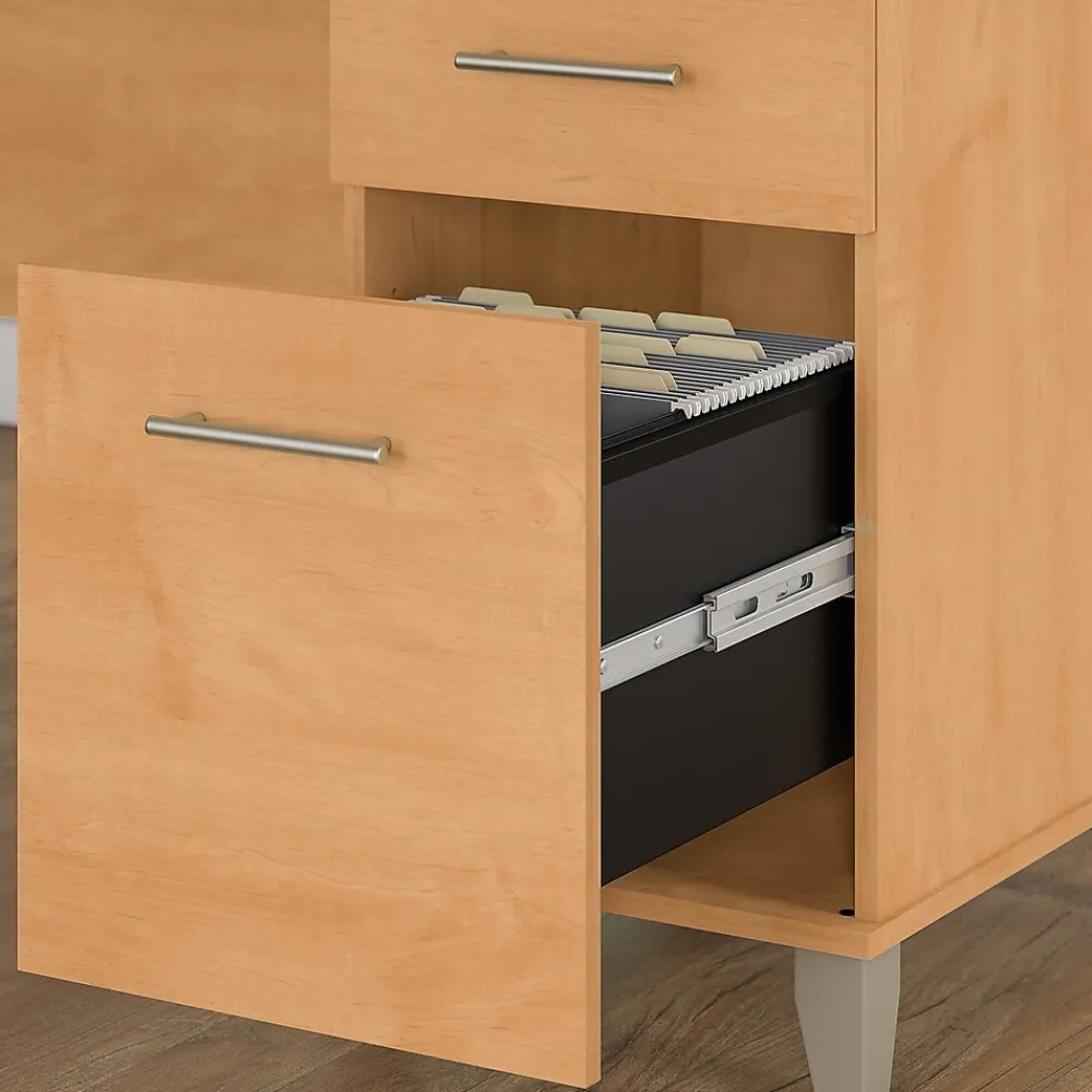 Office Desks*Bush Furniture Somerset 72"W L Shaped Desk with Storage, (WC81410K) Maple Cross