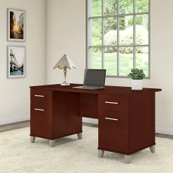 Computer Desks*Bush Furniture Somerset 60"W Desk, (WC81728) Hansen Cherry