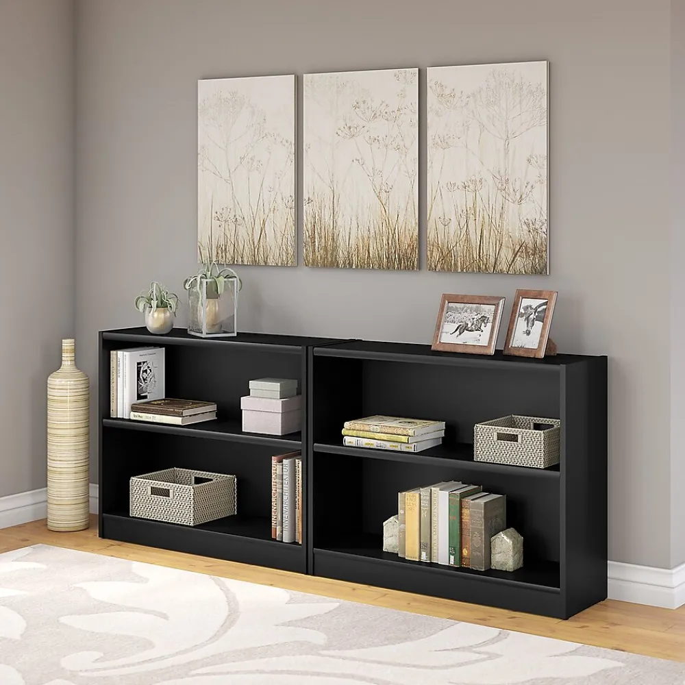 Bookcases*Bush Furniture Universal 30"H 2-Shelf Bookcase, Classic Black, Set of 2 (UB001BL)
