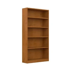 Bookcases*Bush Furniture Universal 72"H 5-Shelf Bookcase with Adjustable Shelves, Natural Cherry Laminated Wood (WL12467)