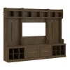 Storage Cabinets*Bush Furniture Woodland Full Entryway Storage Set with Coat Rack and Shoe Bench with Doors, Ash Brown (WDL013ABR)