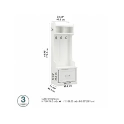 Storage Cabinets*Bush Furniture Woodland 24W Hall Tree and Small Shoe Bench with Drawer, White Ash (WDL007WAS)