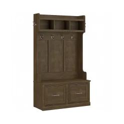 Storage Cabinets*Bush Furniture Woodland 40W Hall Tree and Shoe Storage Bench with Doors, Ash Brown (WDL001ABR)