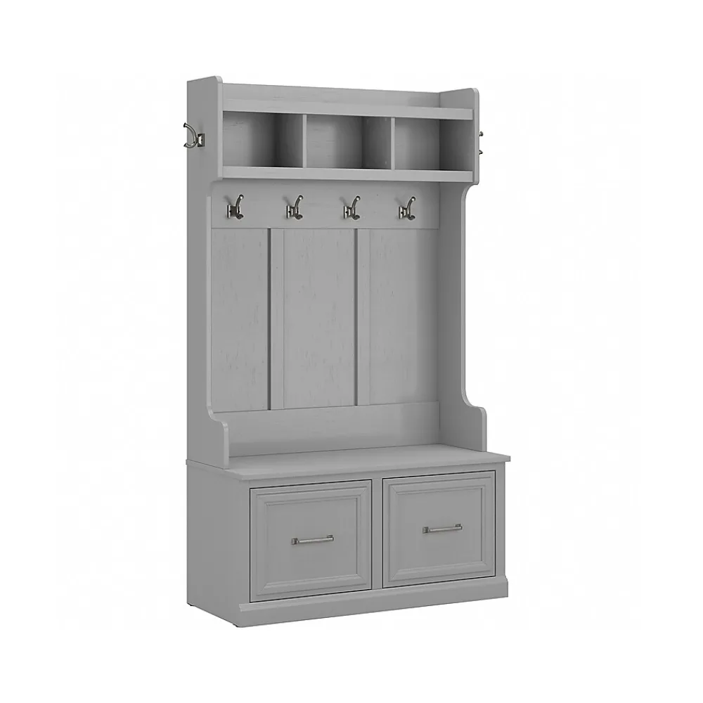 Storage Cabinets*Bush Furniture Woodland 40W Hall Tree and Shoe Storage Bench with Doors, Cape Cod Gray (WDL001CG)
