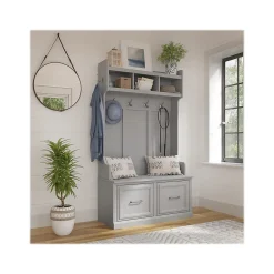 Storage Cabinets*Bush Furniture Woodland 40W Hall Tree and Shoe Storage Bench with Doors, Cape Cod Gray (WDL001CG)
