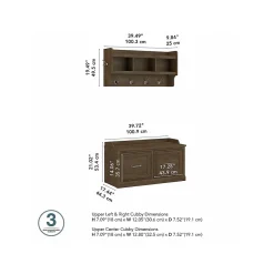 Storage Cabinets*Bush Furniture Woodland 40W Shoe Storage Bench with Doors and Wall Mounted Coat Rack, Ash Brown (WDL003ABR)