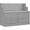 Storage Cabinets*Bush Furniture Woodland 40W Entryway Bench with Doors, Cape Cod Gray (WDL005CG)