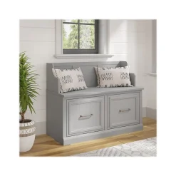 Storage Cabinets*Bush Furniture Woodland 40W Entryway Bench with Doors, Cape Cod Gray (WDL005CG)