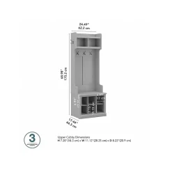 Storage Cabinets*Bush Furniture Woodland 24W Hall Tree and Small Shoe Bench with Shelves, Cape Cod Gray (WDL008CG)